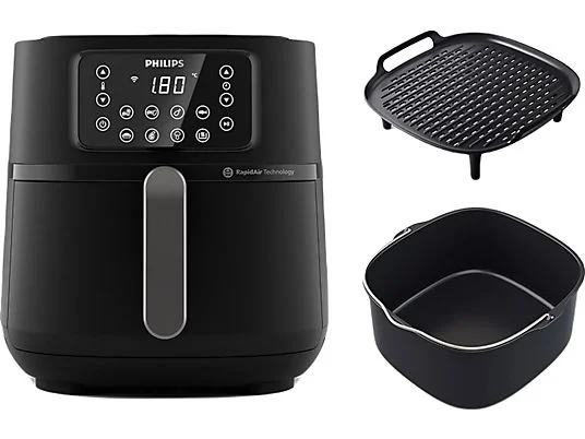 Philips HD9285/96 5000 Serisi Airfryer XXL Connected, 7,2 l (1,4 kg), Rapid Air Teknolojisi, Pişirme ve Izgara Aksesuarları,