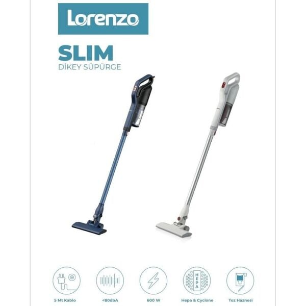 LORENZO SLİM DİKEY KABLOLU SÜPÜRGE BEYAZ