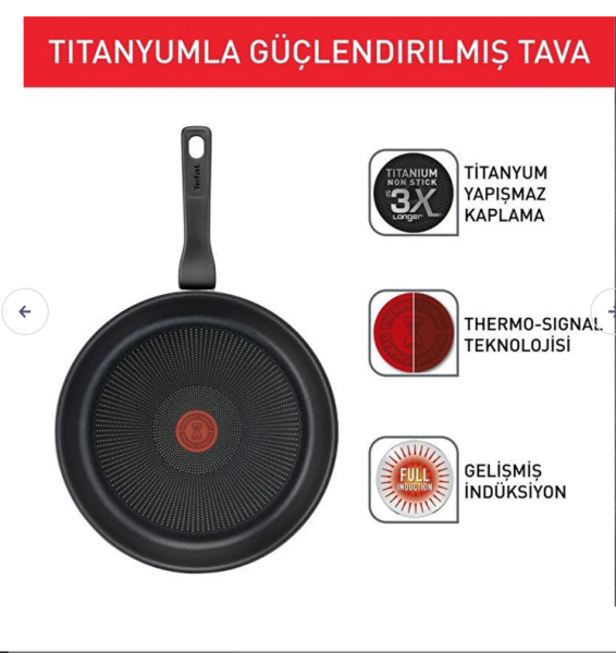 TEFAL TITANIUM 3X FORCE 28CM SİYAH TAVA