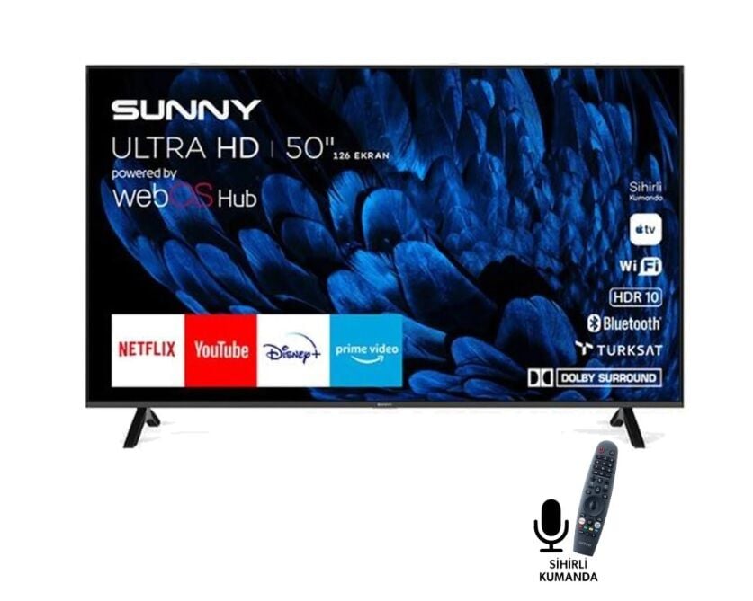 SUNNY SN50FMN252/0276 50'' 126CM 4K SMART WEBOS UYDULU LED TV