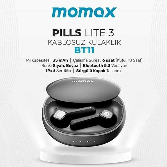 MOMAX BT11W PILLS LITE3 TWS BEYAZ BLUETOOTH KULAKLIK